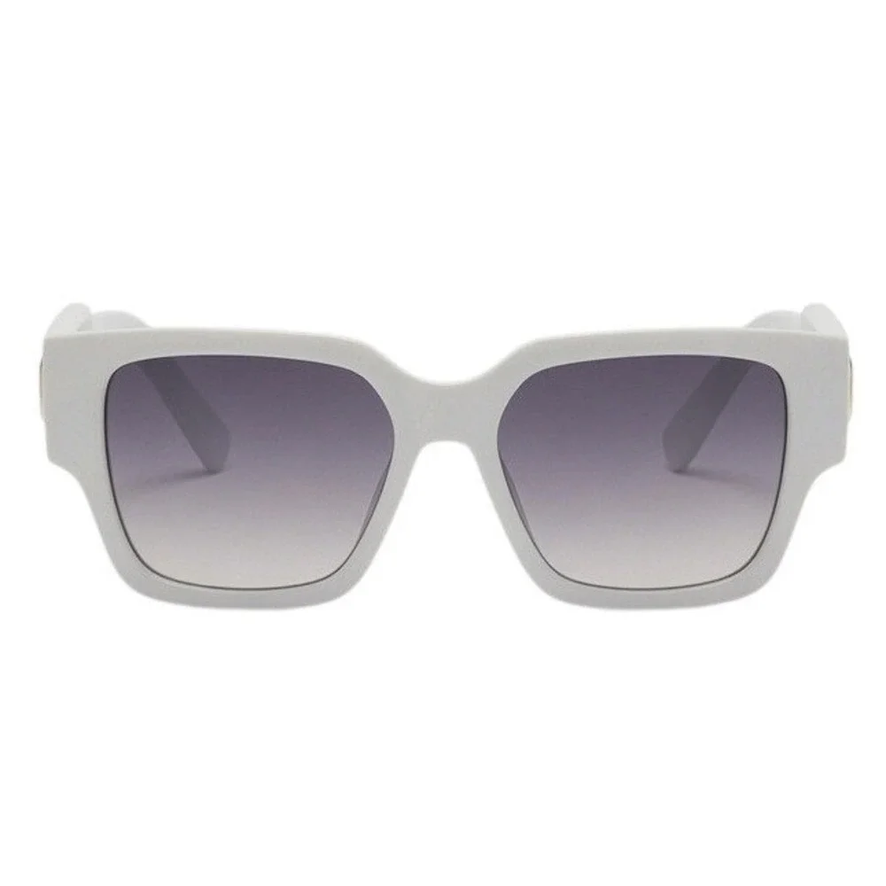 Mens White Square Sunglasses Oversized Summer Beach, Festival Fashion Shades New